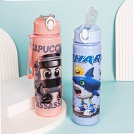 1pc 750ml/26oz Journey To The West Themed Water Bottle With Straw, 4 Character Designs Available, Wi
