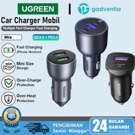 UGREEN Car Charger FAST Charging USB + Type C PD QC3.0 130W