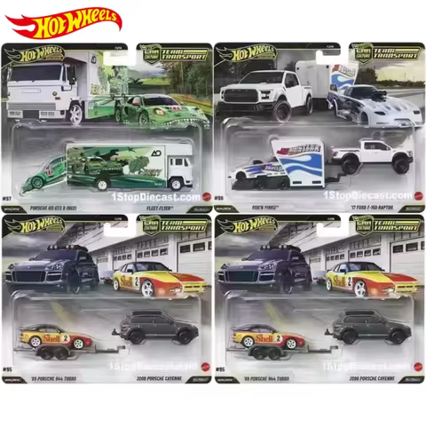 2026 New 1:64 Hot Wheels Team Transport Porsche 911GT3 Green Dinosaur Ford F150 - R08N Diecast Alloy