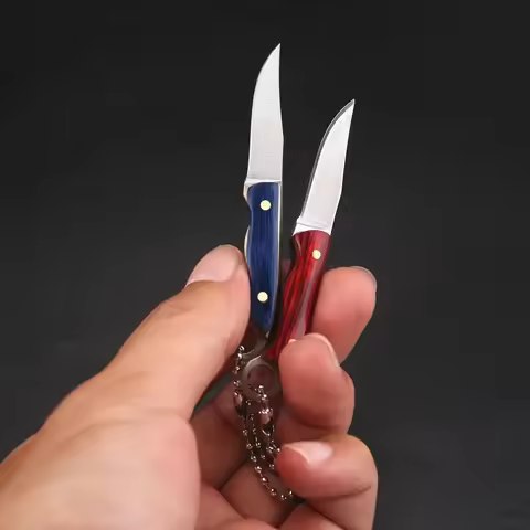 3CR13 Stainless Steel Sharp Mini Fixed Blade Knife Small Straight Kitchen Knifes Wood Handle Unpacki