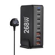 268W/600W Desktop Charger 8 Port USB 5C+3A Type C PD Charger 3.0 USB Type C Fast Charger Mobile USB