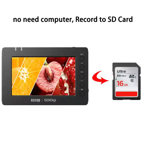 HDMI SDI Video Recorder Capture To SD Card 1080P 60fps Full HD Recording for PS4 PS5 Switch PC Camer