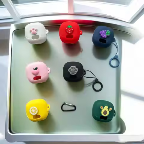 Silicone Bluetooth Earbuds Case Finger Ring Shockproof Headphone Protective Case Dustproof for Anker