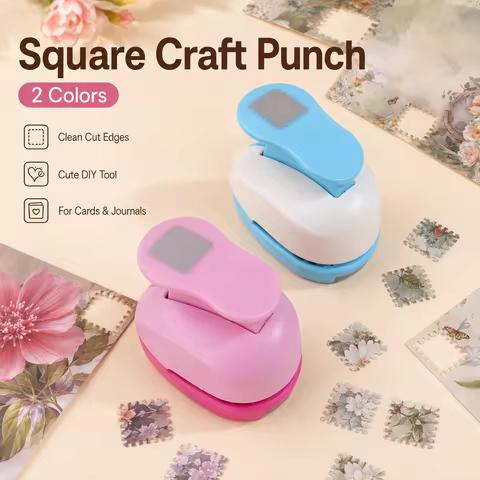 Postage Stamp Paper Punch Square Edge Craft Puncher Lever Action Hole Cutter For Scrapbooking Card M