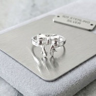 LZ Silver 925 Ring Bow Ring Size15 Solid Silver