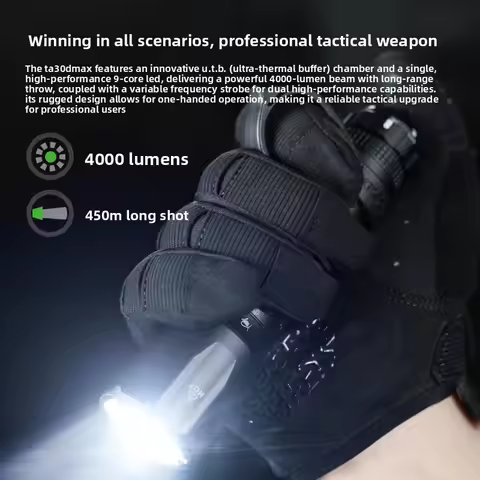 Nextorch TA30D MAX High Lumen Tactical Flashlight Multi-function Self Defense Torch With Strobe Brig