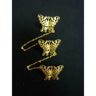 Peranakan Nyonya Kebaya Accessories Kerosang/Kerongsang Brooch: gold butterfly