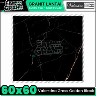 Granit Hitam 60x60 Valentino Gress Golden Black Glossy Motif Marmer 