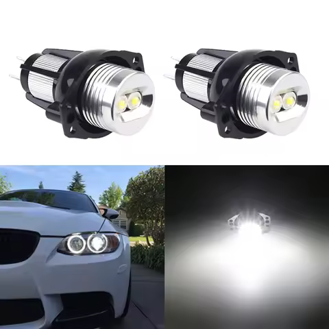 LED Angel Eyes Marker Lights For BMW E39 2PCS 10W 6000K Super White DRL CANbus Error Free Headlights