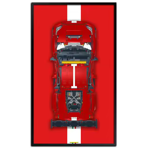 Display Wallboard for Lego Technic 42125 Ferrari 488 GTE,Adult Collectibles for Lego Car Wall Mount 