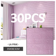 30pcs 38x35cm Wallpaper Brick 3D Wall Sticker Foam Self Adhesive Wall Decor
