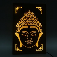 3D LED Wall Art with Wooden Frame | Ganesh | Buddha | Radha kirishna Wall Frame 12X18 Inch