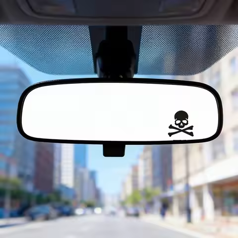 2PCS/SET Vehicle Mirror Personalization Car Motorcycle Stickers Upgrade Your Car with a Skull and Cr