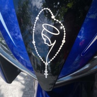 motorcycle/automotive sticker Reflective rosary