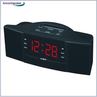 AMAZ Exquisite Dual Band Alarm Sleep Clock AM/FM Radio with LED Display European Plug
