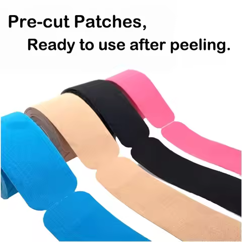 5cmX5m Pre Cut Kinesiology Tape Elastic Exercise Muscle Patch Type I Waterproof and Breathable Sport