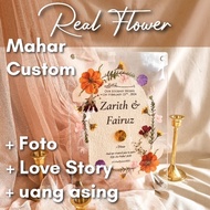 Mahar Frame A4-BACKGROUND akrilik bingkai pernikahan acrylic hantaran maskawin seserahan wedding kad