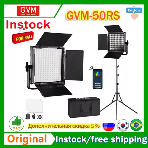 GVM GVM-50RS 50W Bi-color and RGB Studio Light for Photography Led Panel Light Right Lighting Photos