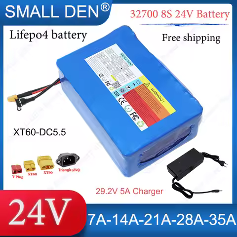 24V 7AH 14AH 21AH 28AH 35AH 32700 LiFePO4 Battery Pack Built-in BMS For 8S 25.6V Power Supply E-Scoo