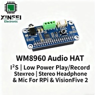 WM8960 Hi-Fi Audio HAT for Raspberry Pi, Stereo DAC+ADC with Headphone Amp, Mic, Speaker Output, I2S