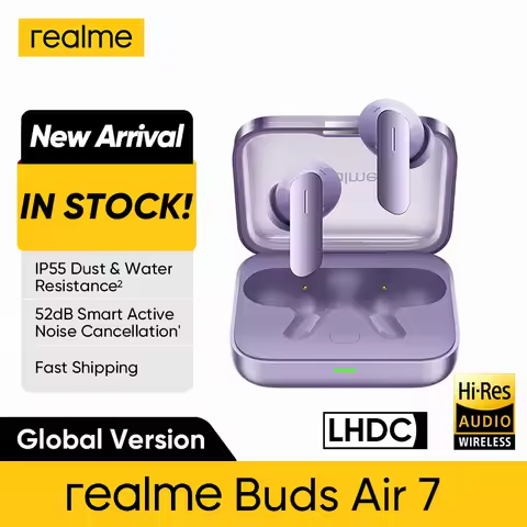 realme Buds Air 7 TWS Earphone 52dB Noise Cancellation 52 Hours Battery Life 12.4mm Bass Driver LHDC
