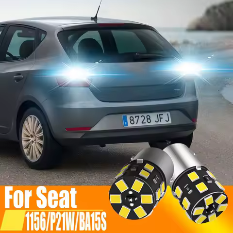 2x P21W LED Backup Lamp Bulb Reverse Light 7506 BA15S Canbus For Seat Ibiza 6l 6j Leon 5f Mk2 Mk3 Mk