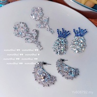 Earrings 18K Pineapple Pineapple Elements Eight Zircon Full Diamond Heart Arrows Gold Plated Eight G