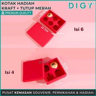 MERAH Kraft Gift Box + Red Lid Mooncake Box/ Cake Box/ Nastar Cake Box/ Red Box/ Box/