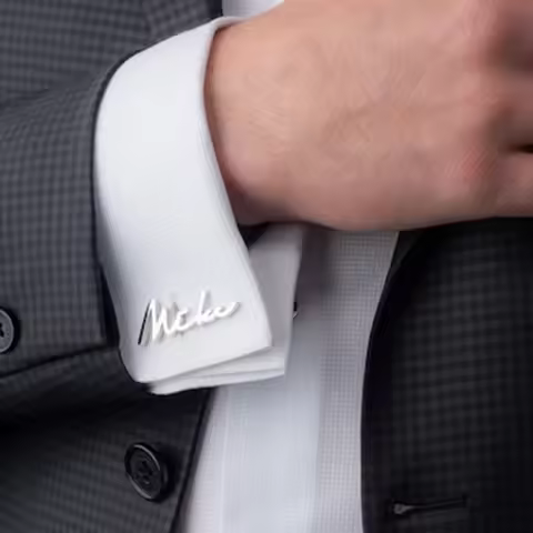 Customized Name Cufflinks Personalized Stainless Steel Cufflinks Suit Anniversary Wedding Gift Perso