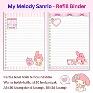 My Melody Sanrio Loose leaf A5 B5 File Paper Refill Map Binder | Notebook Memo Notebook A5 Paper Ref