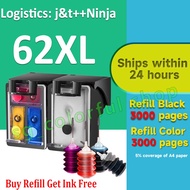 Compatible hp 62 ink hp 62xl black hp62xl refillable ink cartridge for hp 5640 5660 7640 5540 5544 5
