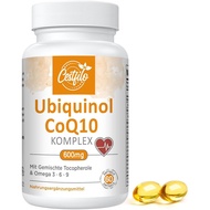Ubiquinol CoQ10 600 mg Softgelkapseln - Aktive Form von CoQ10 Plus Vitamin E & Omega 3 6 9 - Fortsch