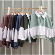 RIB/ COLLAR SWEATER TWO TONEPOLO