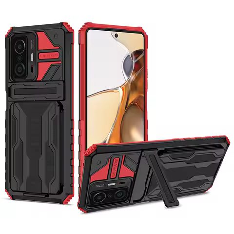 Phone Case With Card Slots For Xiaomi Redmi Note 12 11S 10 10S 9 Pro Max 11T Poco M4 M3 X3 X4 X5 Pro