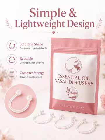 7Pcs Essential Oil Nasal Diffuser Rings