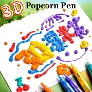 1/3/6pcs Magic Lotus Puff Pen, DIY Popcorn Bubble Drawing Pens, 6 Neon Color Paint Marker Set, Fluff