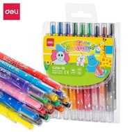 Bút sáp vặn Deli 12 / 18 / 24 màu siêu trơn vỉ nhựa C216