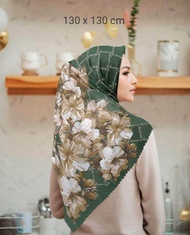 khimar segi empat voal motif bunga latefa / radystock / lasssrcut / jilbab syari ukuran 130x130