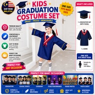 (Ready Stock) Kids Graduation Gown Cap Academic Uniform Student Costume Preschool Bachelor Robe 儿童博士