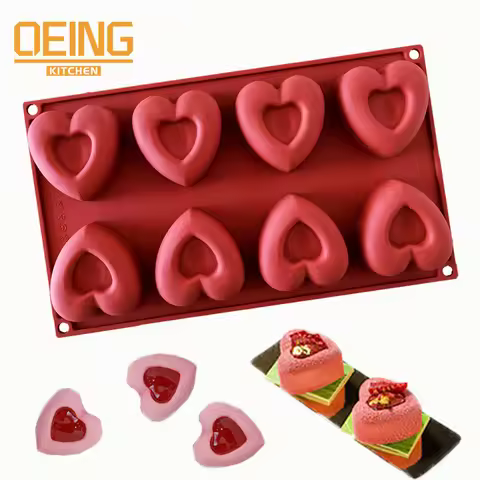Mini 8 Cavity Heart Doughnut Silicone Cake Mold Cookies 3D Muffin Cake Moud Baking Tools Decorating 