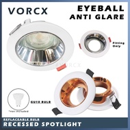 HA XJZ-RGU10-CASING Anti Glare Eyeball GU10 LED Recessed Downlight Spotlight Casing Fitting Silver Rose Gold