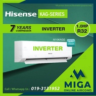 [MIGA]  Hisense (1HP / 1.5HP) Inverter R32 Air Conditioner AI10KAGS AI13KAGS WITH AUTO CLEAN