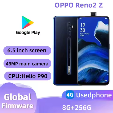 OPPO Reno2 Z 4G SmartPhone Android 6.53inch Screen CPU MediaTek Helio P90 4000mAh 48MP Cameras Used 