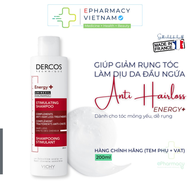 Dầu Gội VICHY Dercos Energy Stimulating Shampoo Giúp Giảm Gãy Rụng Cho Tóc Mỏng