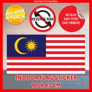 Malaysia Flag Sticker (Bendera Malaysia) Indoor Flag, Glass Sticker, Merdeka, Bendera Kebangsaan, Wa