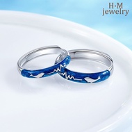 Whale Life With You Couple Rings for Men and Women Trendy Personality Whale Open Ring 52Hz Couple Ri
