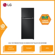 [ NUR@PETRA ] LG 423L Top Freezer Fridge in Essence Matt Black LinearCooling™ LG ThinQ™ GN-B392PQBK 