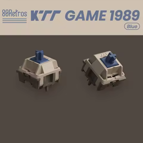 80Retros KTT GAME1989 Blue White Switch Tactile Linear Silent POM TPE PC PA66 For Custom Mechanical 