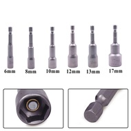 [SP-LTM]6PCS 65mm 6-17mm Hexagon Nut Driver Drill Bit Socket Wrench Extension Sleeve
