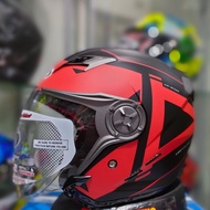 Nhk GLADIATOR GRANDE BLACK RED DOFF HELMET HALF FACE HELMET